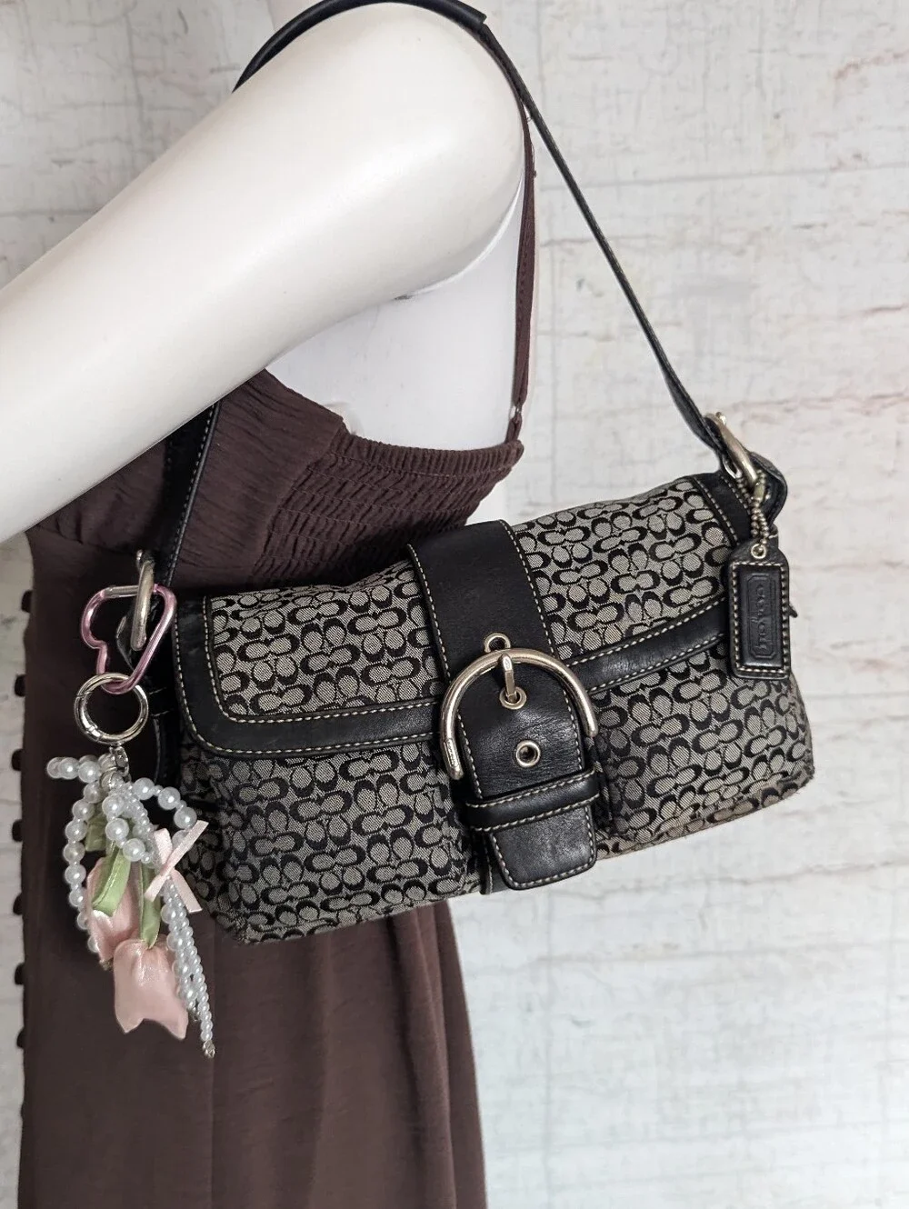 Vintage Coach Soho Signature Buckle Flap Shoulder Bag